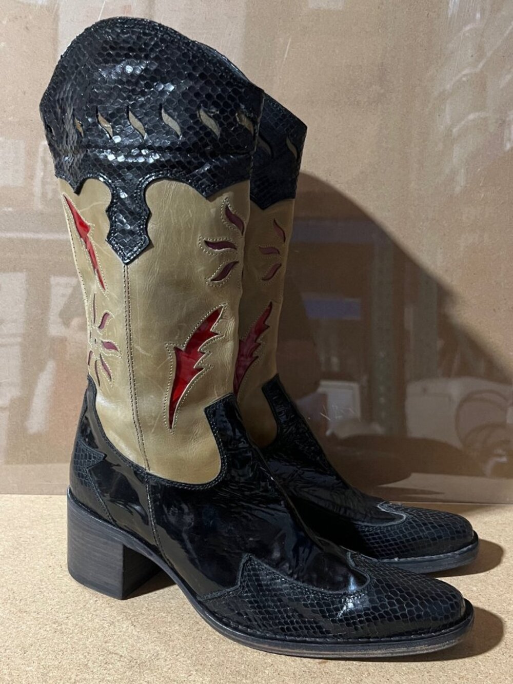 snake skin hype boots